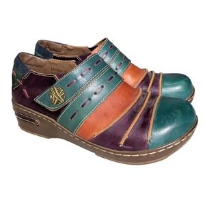 L'ARTISTE Spring Step Sherbet Clogs Womens Size US 8.5 EU 39 Shoes Leather Boho